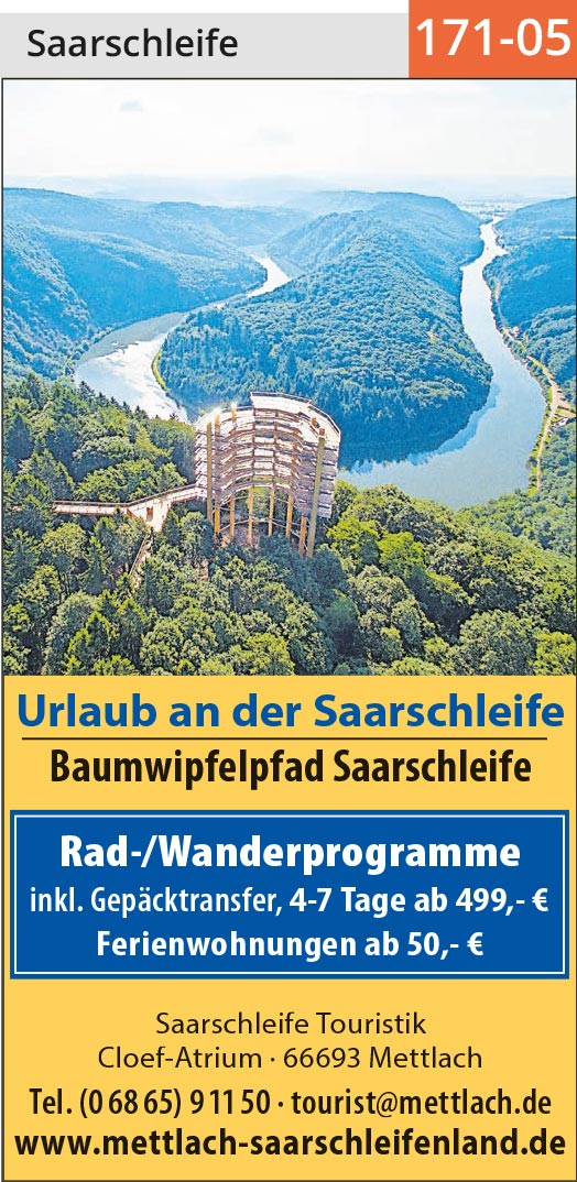 Urlaub an der Saarschleife - Rad- und Wanderprogramme