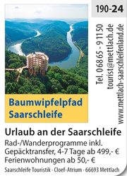 Urlaub an der Saarschleife - Rad- und Wanderprogramme
